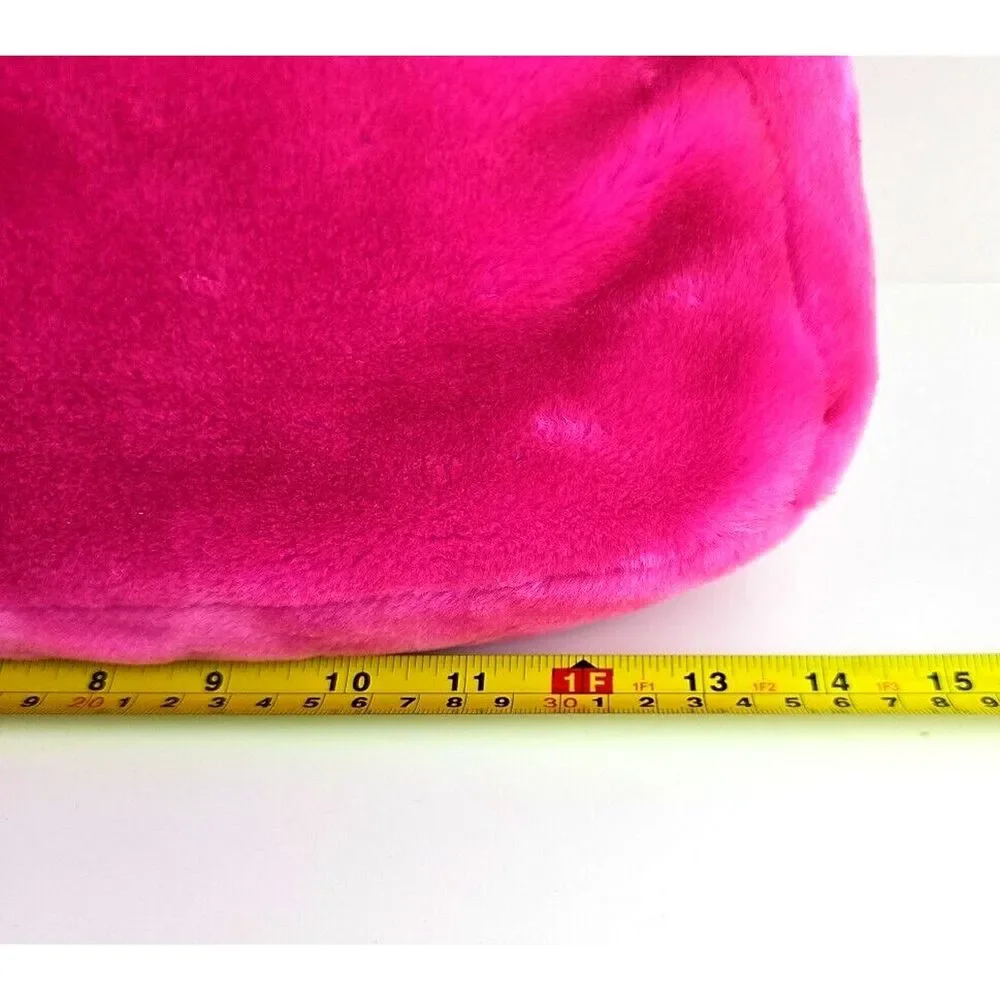 Vintage Barbie Plush Pillow Pink 2001 with Purple Handle 14 in x 12in Soft